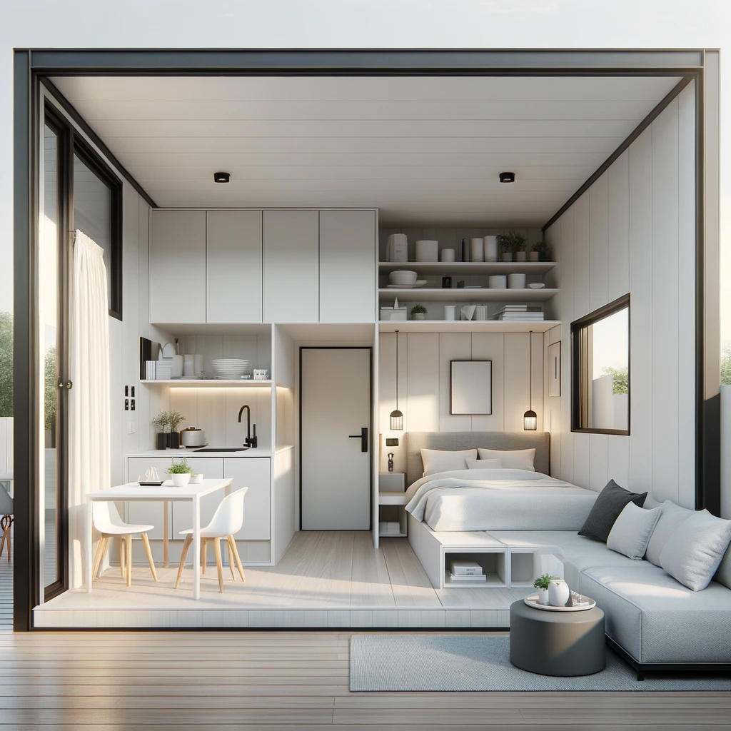 minimalist detached ADU designed as a studio apartment